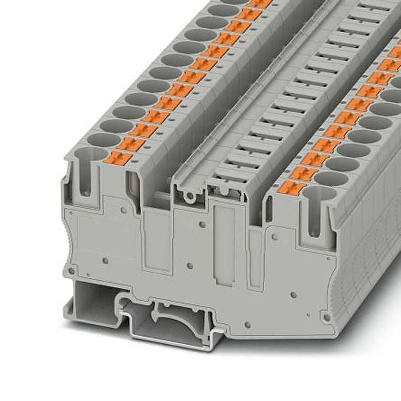 Phoenix Contact 1080201 PT 10 Series Disconnect Terminal Block Grey, 0.14mm², 4 mm², 1-Level, Push-in