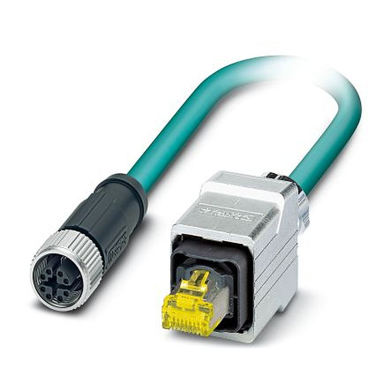 Phoenix Contact M12, RJ45, 1 m Ethernet Cable Screened Polyurethane Sheath