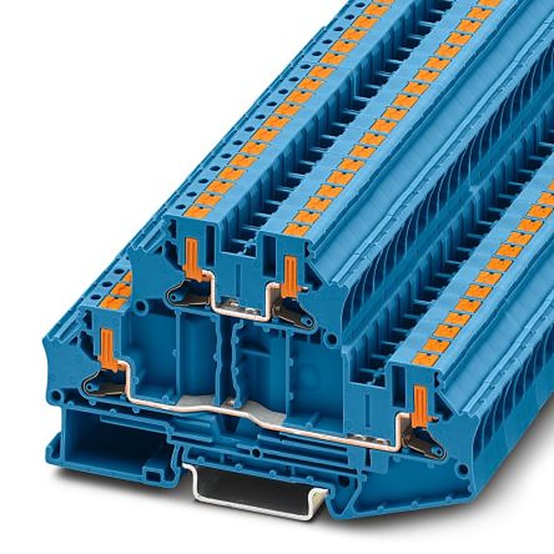 Phoenix Contact 1088738 PTTBV Series Double Level Terminal Block Blue, 4mm², 2-Level, Push-in