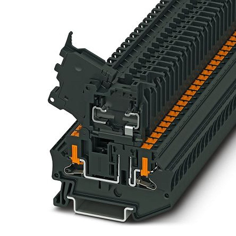 Phoenix Contact 1088742 PTV Series Fuse Modular Terminal Block Black, 0.2mm², 6 mm², 1-Level Fused, Push-in, CSA