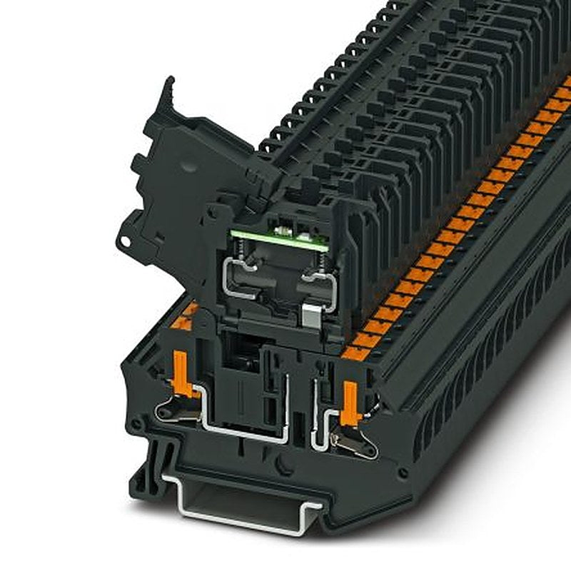 Phoenix Contact 1088744 PTV Series Fuse Modular Terminal Block Black, 0.2mm², 6 mm², 1-Level Fused, Push-in