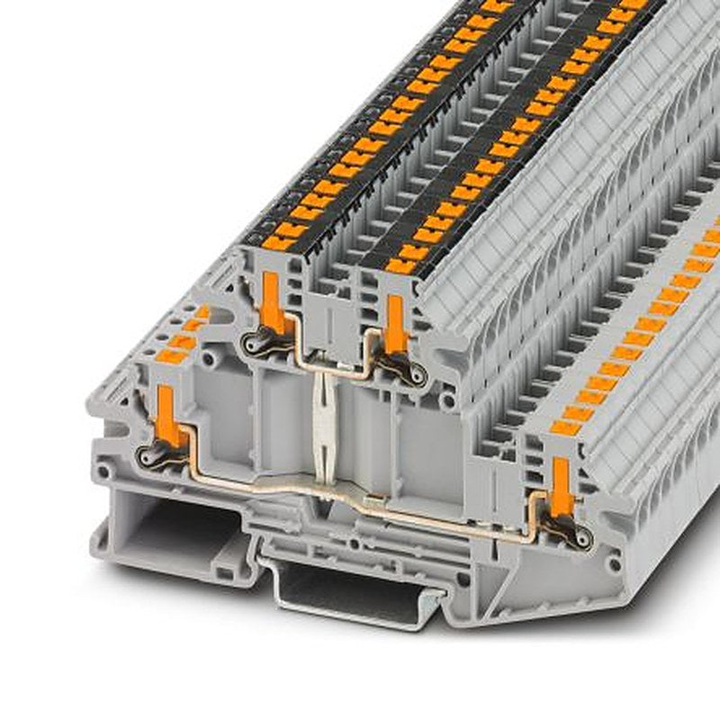 Phoenix Contact 1088939 PTTBV Series Double Level Terminal Block Grey, 4mm², 2-Level, Push-in
