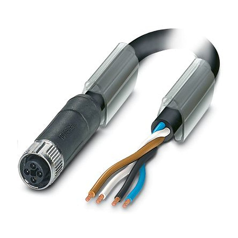 Phoenix Contact Female 4 way M12, Straight to Unterminated Actuator/Sensor Cable, 2 m