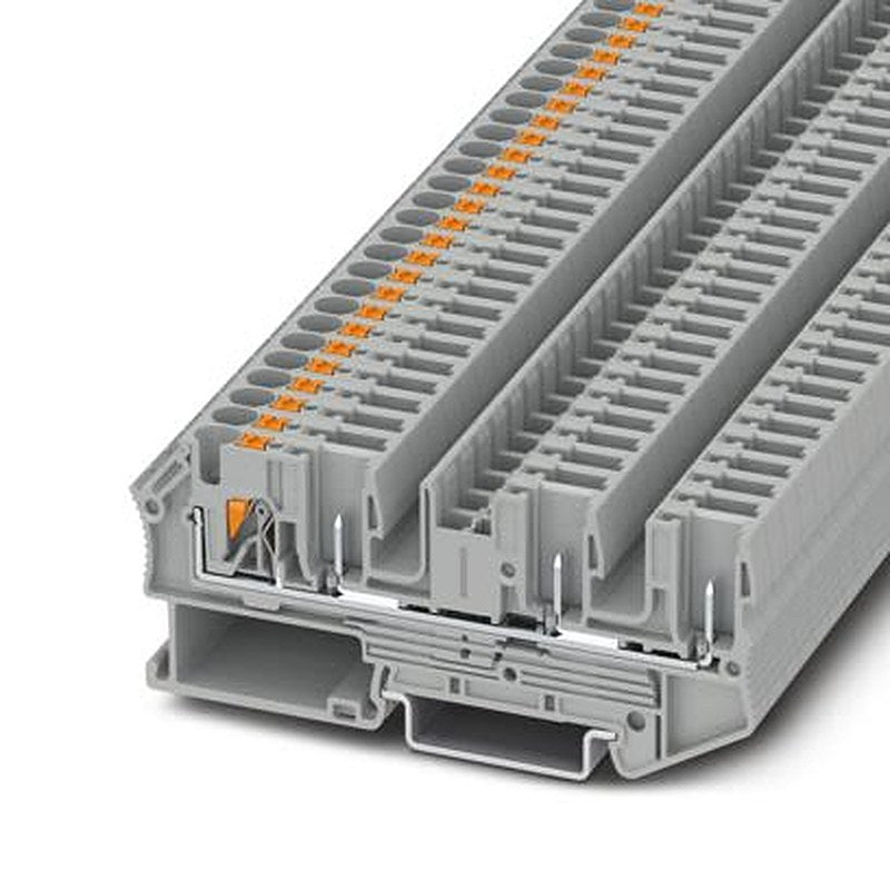 Phoenix Contact 1091577 PT 4 Series Feed Through Terminal Block Grey, 4mm², 1-Level, Push-in