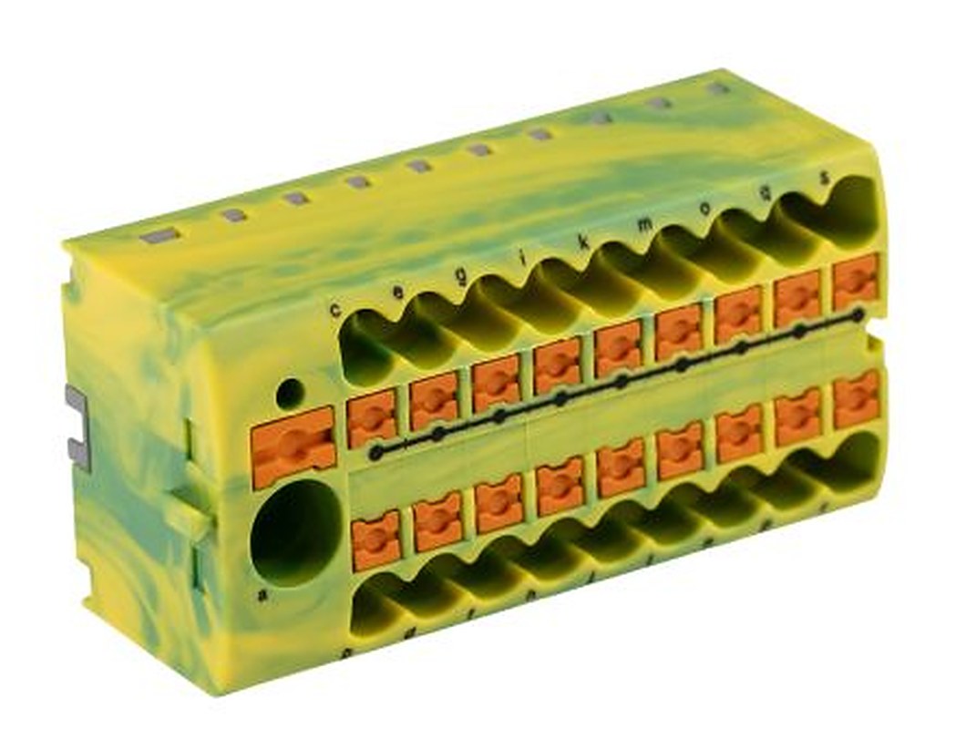 Phoenix Contact Distribution Block, 19 Way, 450V, 57A, Green, Yellow