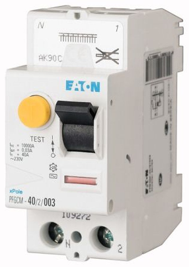 Eaton PFGCM Series Residual Current Circuit Breaker, 25A, 2-Pole, 30 mA, Type AC, 10 kA 230V ac