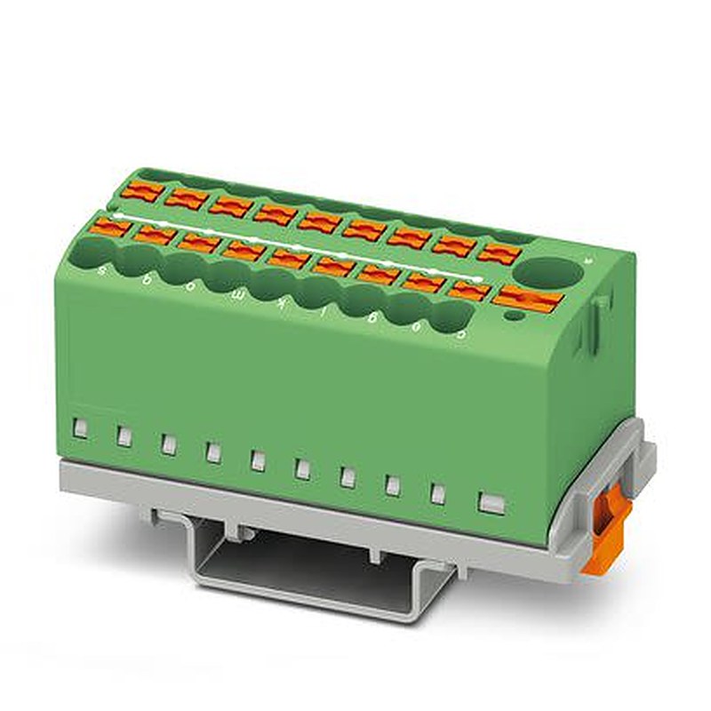 Phoenix Contact Distribution Block, 19 Way, 690V, 41A, Green