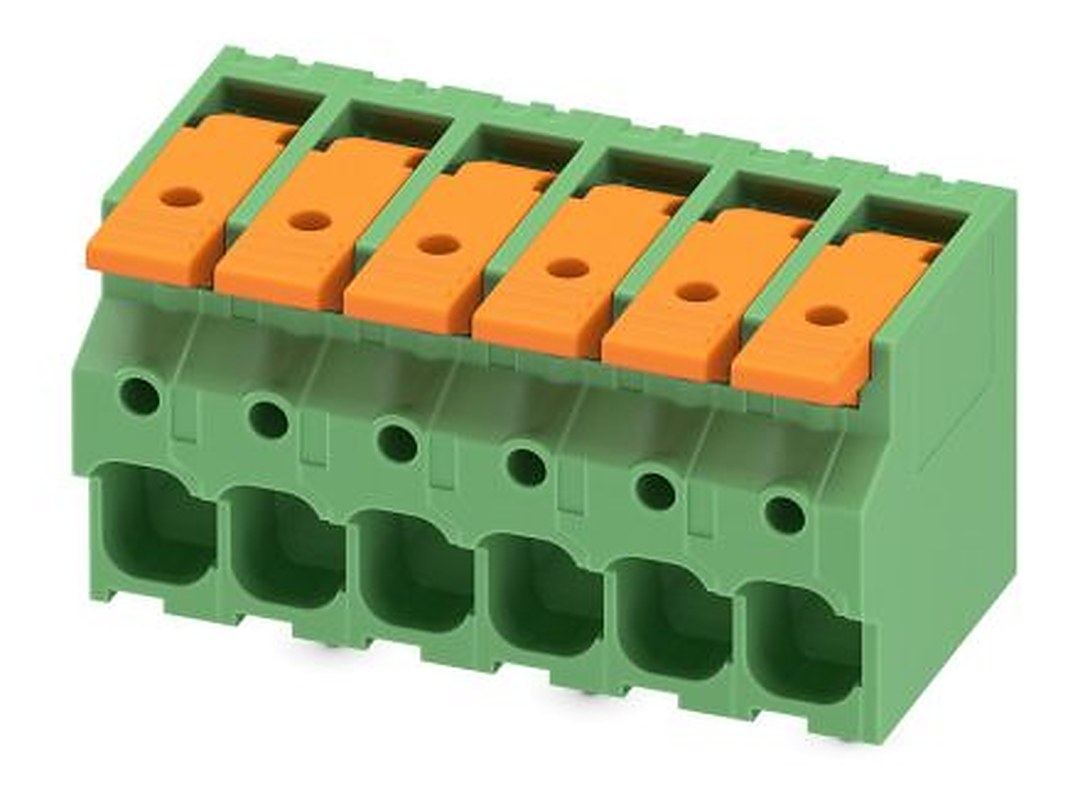 Phoenix Contact 5-ZB, LPT 6/6-7 Series PCB Terminal Block, 6-Contact, 7.5 mm Pitch, Wave Soldering Mount, 1 Row