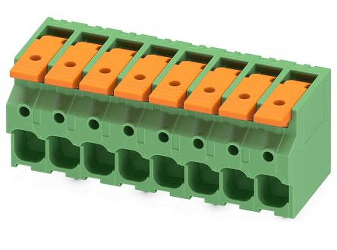 Phoenix Contact 5-ZB, LPT 6/8-7 Series PCB Terminal Block, 8-Contact, 7.5 mm Pitch, Wave Soldering Mount, 1 Row
