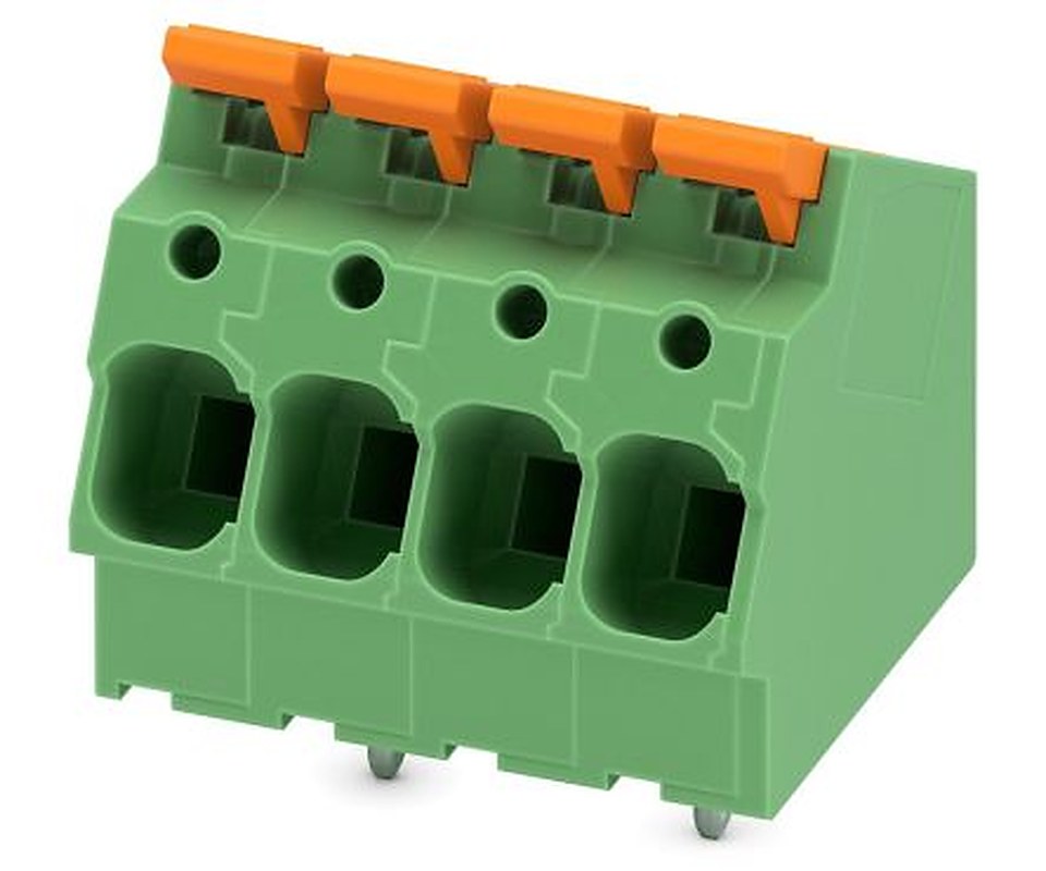 Phoenix Contact PCB Terminal Block, 4-Contact, 7.5 mm Pitch, Wave Soldering Mount, 1 Row