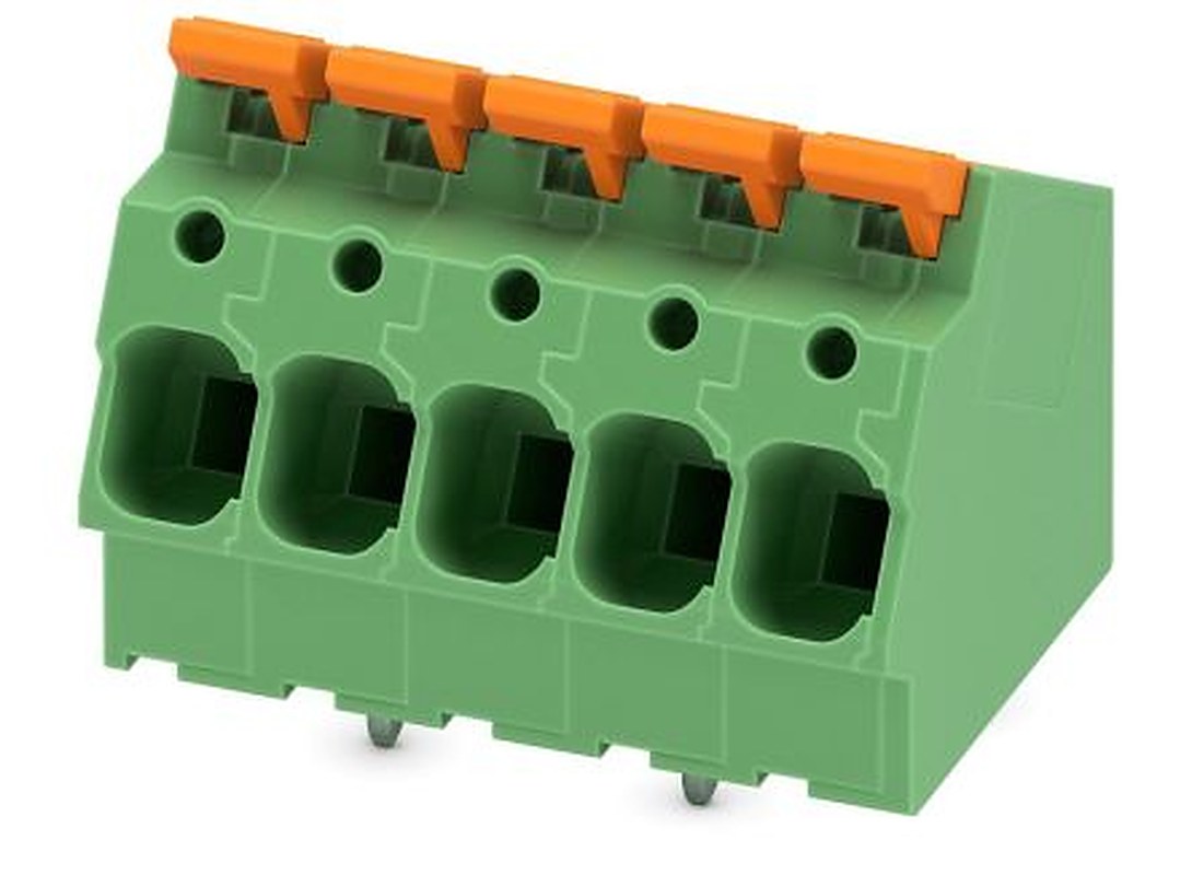 Phoenix Contact PCB Terminal Block, 5-Contact, 7.5 mm Pitch, Wave Soldering Mount, 1 Row