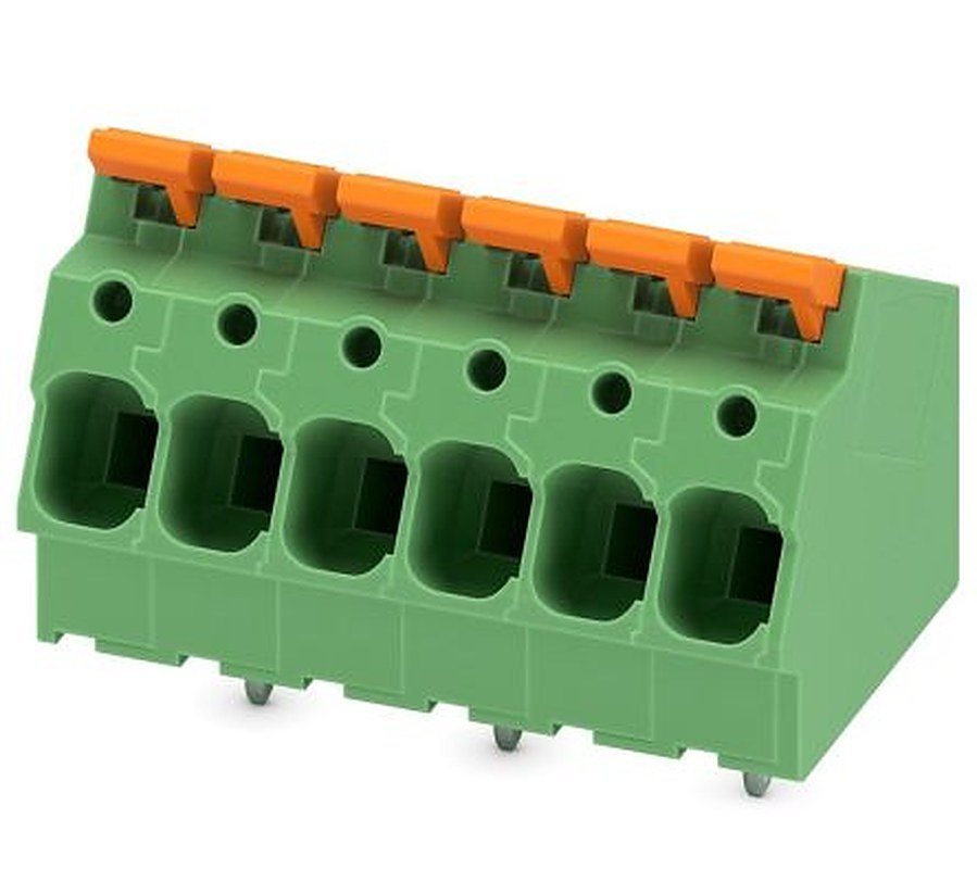 Phoenix Contact PCB Terminal Block, 6-Contact, 7.5 mm Pitch, Wave Soldering Mount, 1 Row