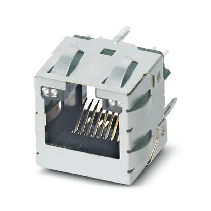Phoenix Contact CUC-IND-J1ST-S/R4LS-LED-PG Series RJ45 Connector Female, PCB, Through Hole Shielded Straight 1 Port 8