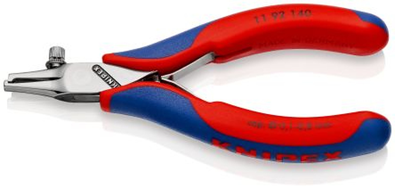 Knipex 11 92 140 Series Multi-Core, Single Core Dual Component, Plastic Stripping Pliers, 0.1 to 0.8 mm, 140 mm Overall