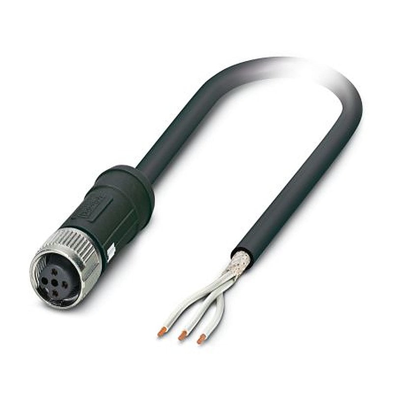 Phoenix Contact 3 way Free Cable End to Female 3 way M12, Straight Sensor Actuator Cable, 3 m