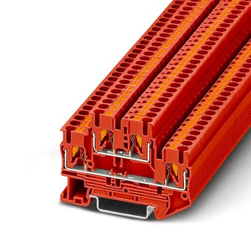 Phoenix Contact 1109053 Double Level Terminal Block Red, 0.14mm², 4 mm², 2-Level, Push-in, ATEX, EAC Ex, IECEx, UKCA-EX