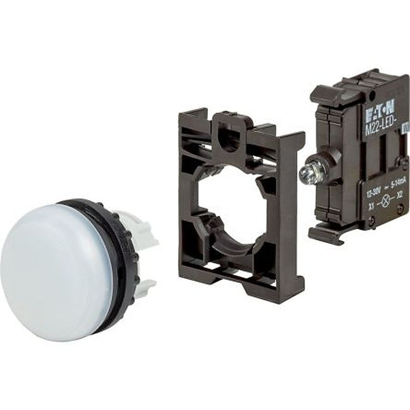 Eaton, Eaton Moeller, Panel Mount White LED Indicator, 22.5 mm Cutout, IP67, IP69K, Round