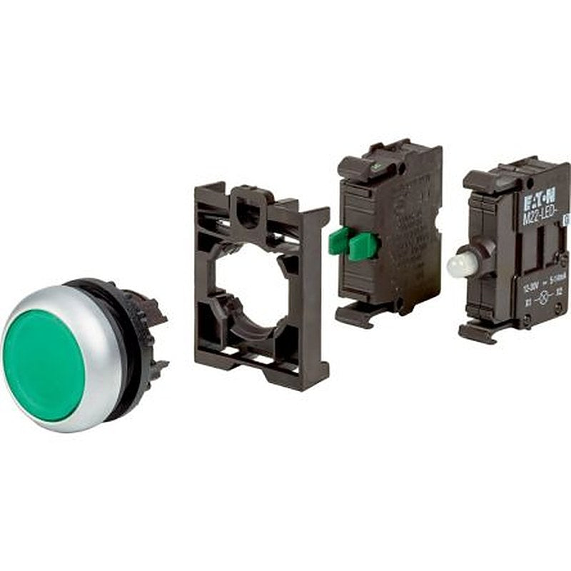 Eaton M22 Series Illuminated Push Button Switch, 50 mm Cutout Green, IP67