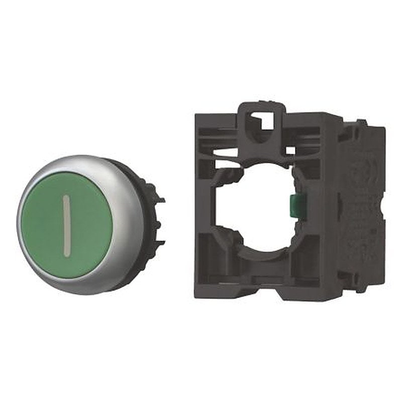Eaton M22 Series Push Button Switch, 50 mm Cutout Green, 1 NO, IP67