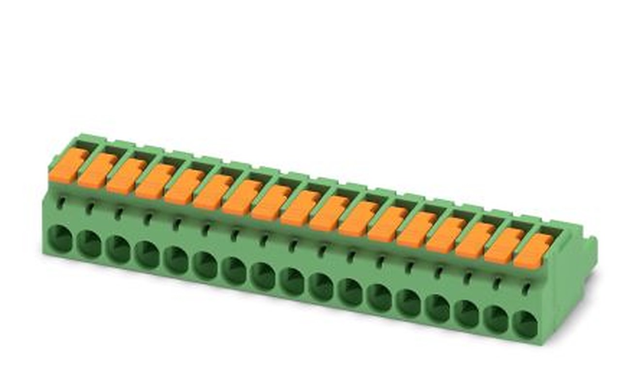 Phoenix Contact Pluggable Terminal Block, 17-Contact, 5.08 mm Pitch, 1 Row, 1110601