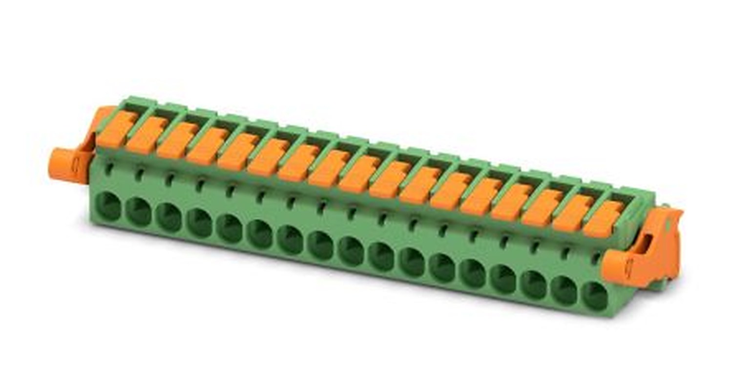 Phoenix Contact Pluggable Terminal Block, 17-Contact, 5.08 mm Pitch, 1 Row, 1110623