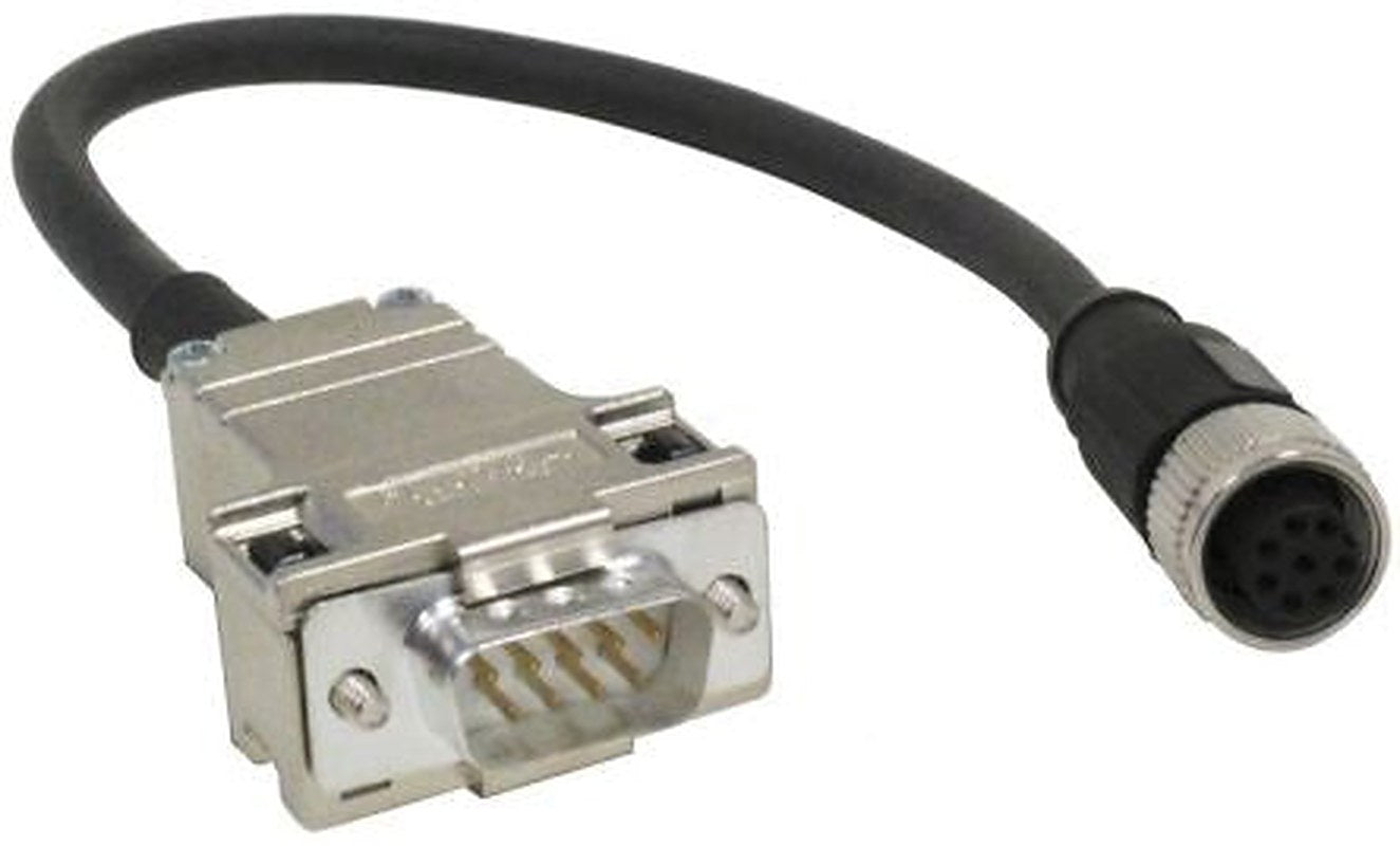 Baumer Female 8 way M12 to Male 9 way D-Sub Sensor Actuator Cable, 200 mm