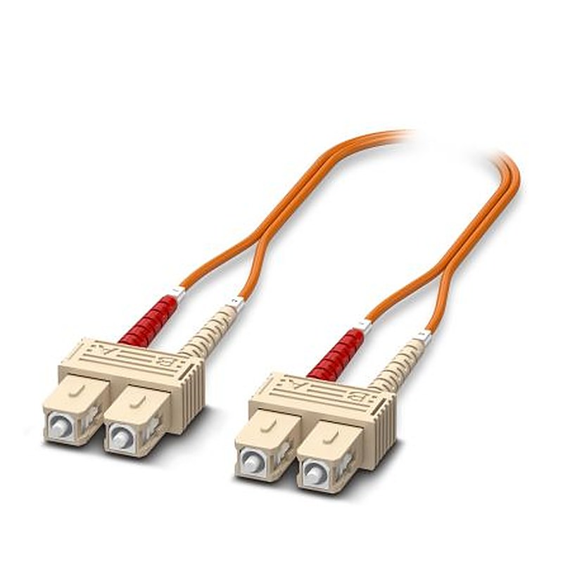 Phoenix Contact Multimode OM2 Multimode Fibre Optic Cable Low Smoke Zero Halogen, Orange, 2 m