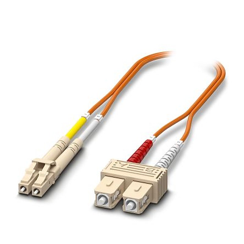 Phoenix Contact Multimode OM2 Multimode Fibre Optic Cable Low Smoke Zero Halogen, Orange, 1 m