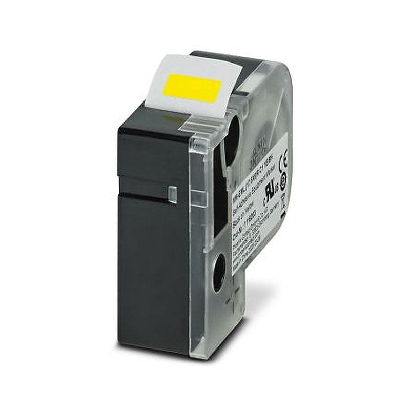 Phoenix Contact Black on Yellow Label Printer Tape, 17.5 mm Width, 7 mm Label Length, 17.5 mm Label Width