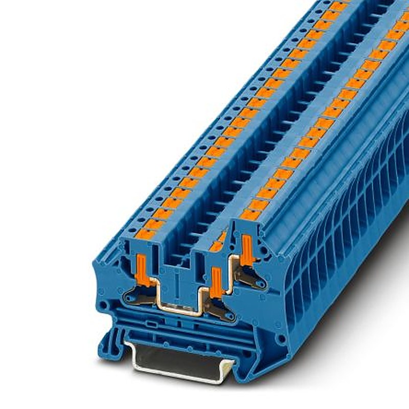 Phoenix Contact 1116738 PTV Series DIN Rail Terminal Block Blue, 6mm², Push-in