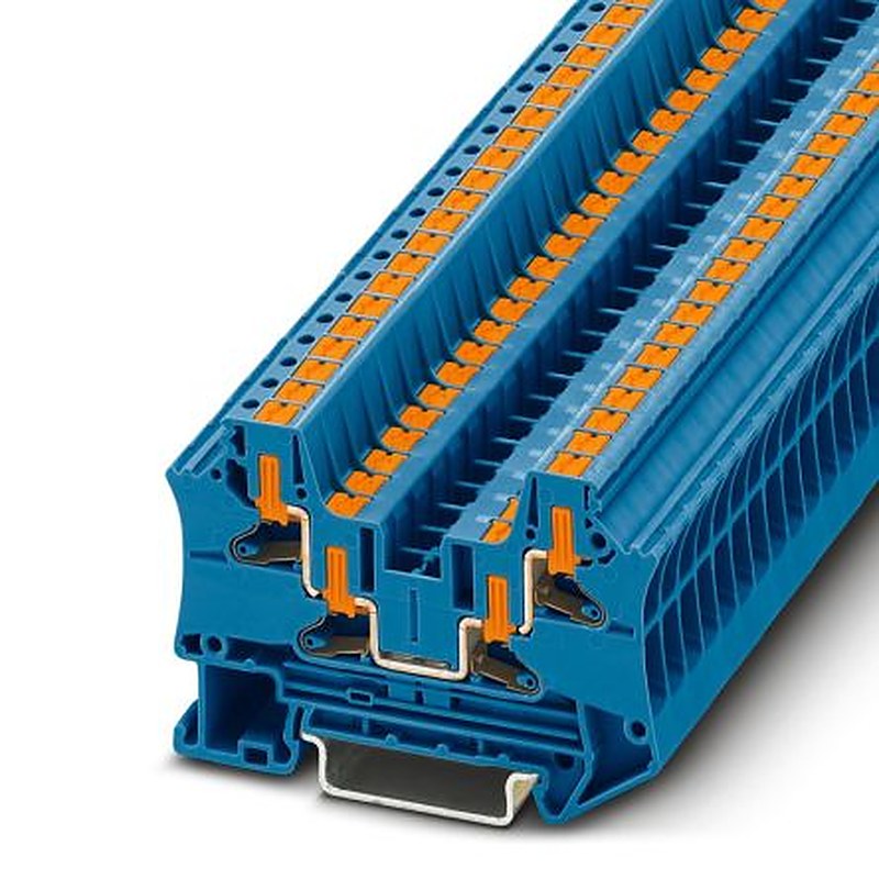 Phoenix Contact 1116740 PTV Series DIN Rail Terminal Block Blue, 6mm², Push-in