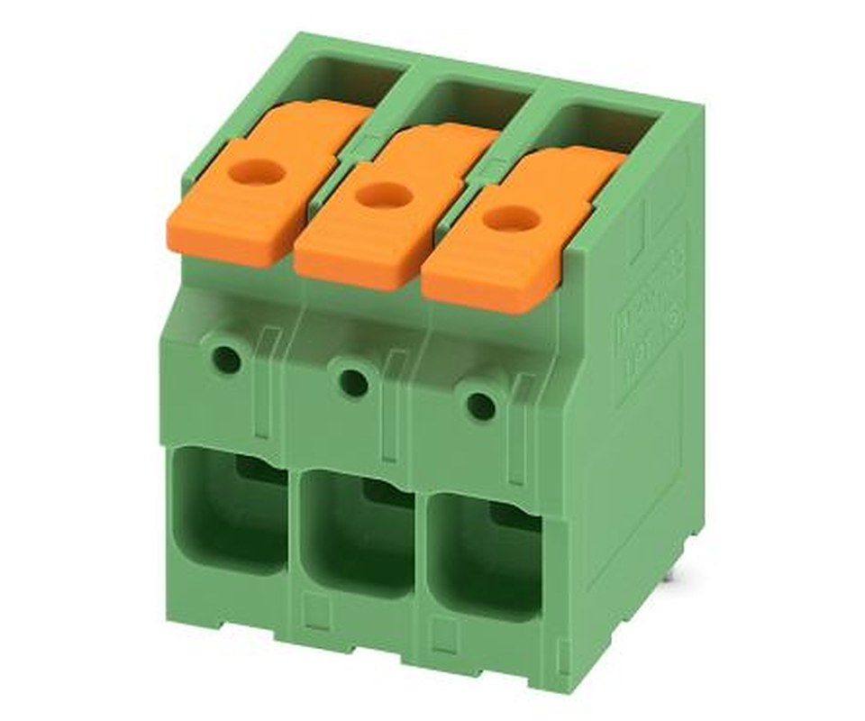 Phoenix Contact PCB Terminal Block, 3-Contact, 10 mm Pitch, Wave Soldering Mount, 1 Row