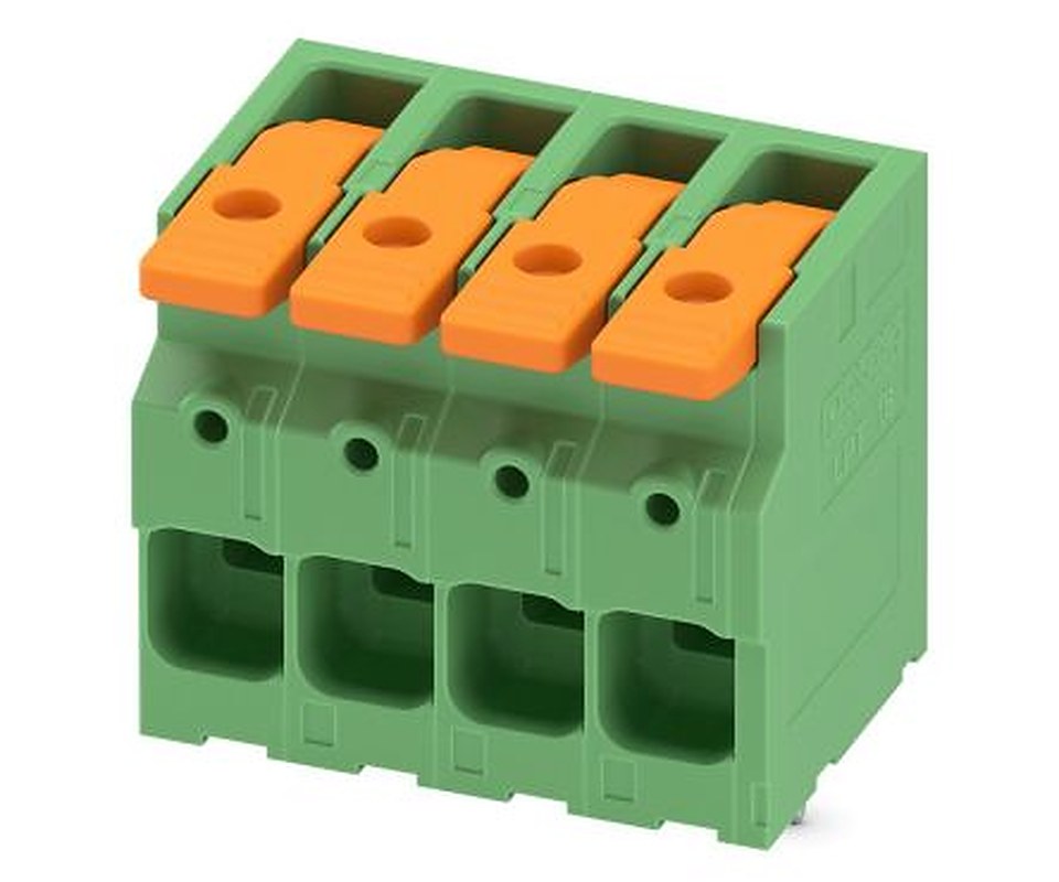 Phoenix Contact PCB Terminal Block, 4-Contact, 10 mm Pitch, Through Hole, 1 Row