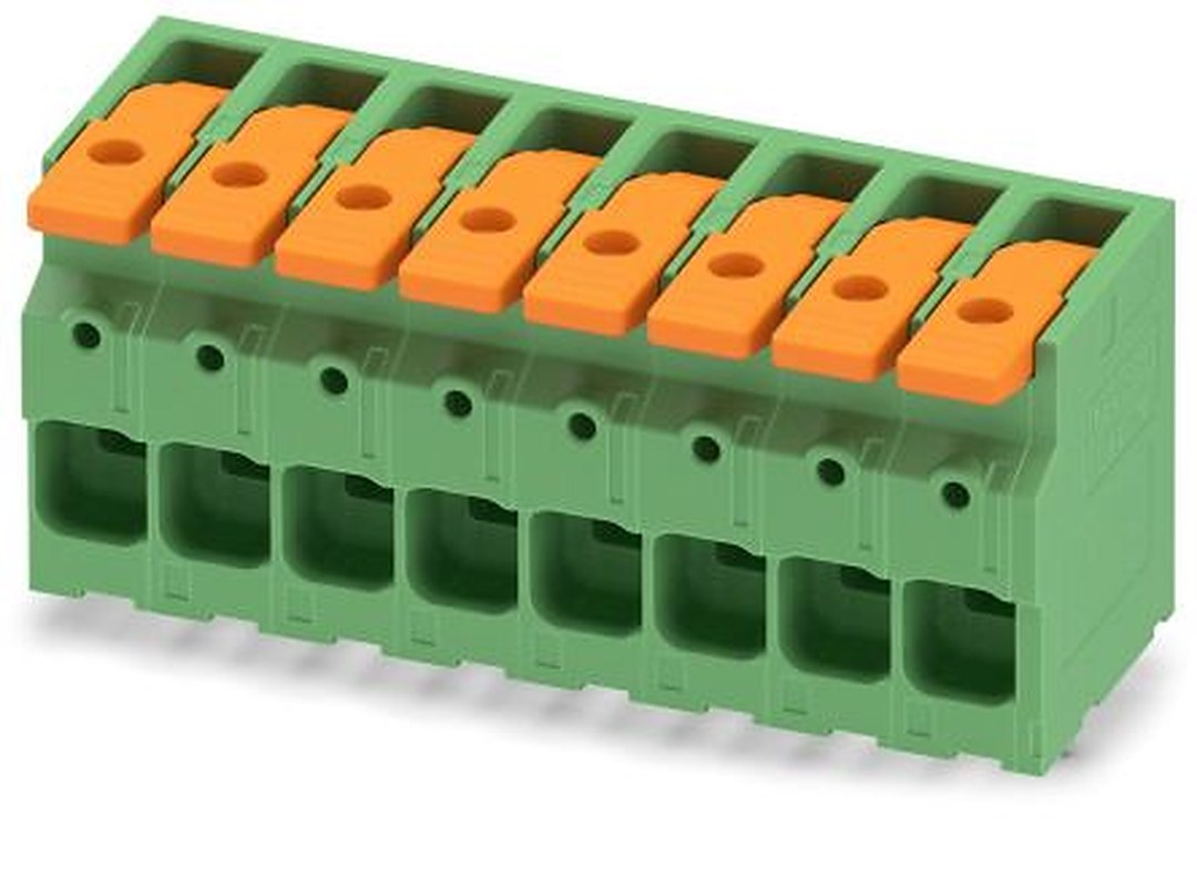 Phoenix Contact 0-ZB, LPT 16/8-10 Series PCB Terminal Block, 8-Contact, 10 mm Pitch, Wave Soldering Mount, 1 Row