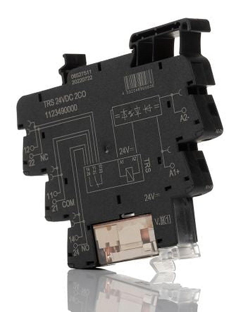Weidmüller TRS Series Interface Relay, DIN Rail, 24V Coil, DPDT, 20mA