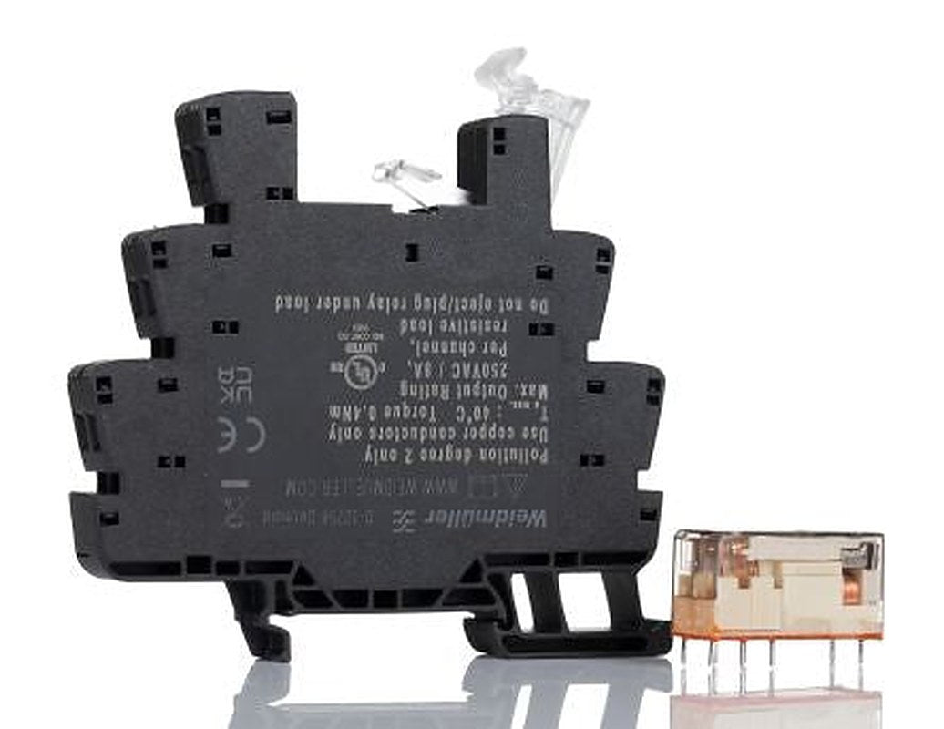 Weidmüller TRS Series Interface Relay, DIN Rail, 230V ac/dc, 24 V ac/dc Coil, DPDT, 45mA