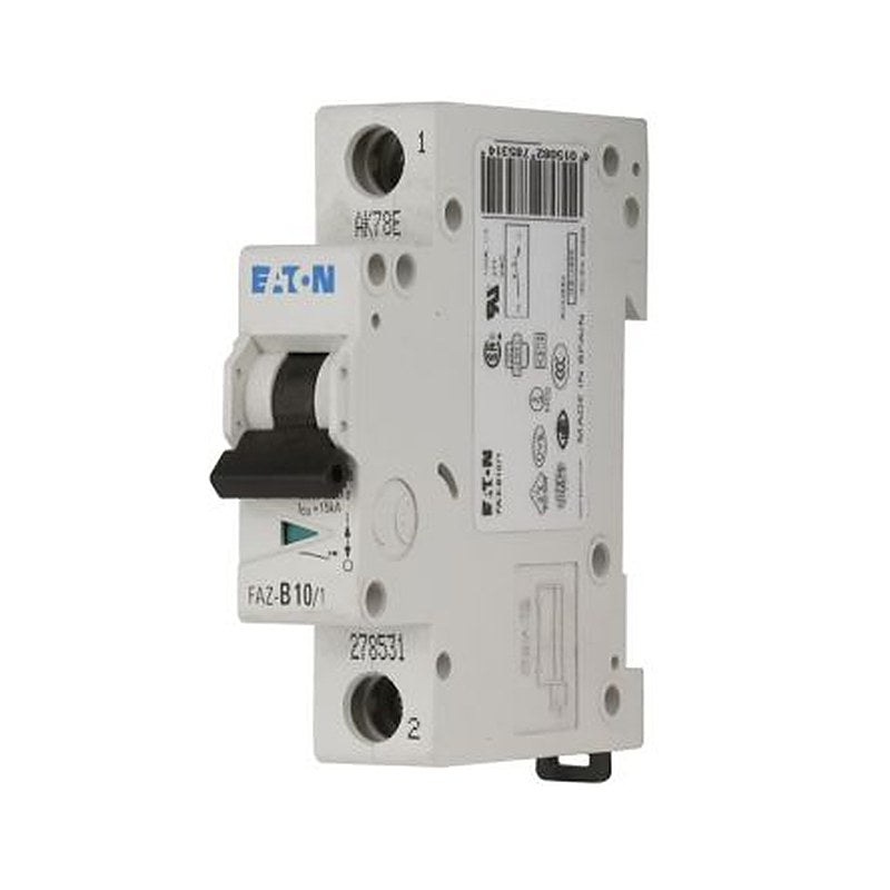 Eaton xEffect FAZ Miniature Circuit Breaker, 1-Pole, 10A, Type C, 250 V dc DC, 10 kA Breaking Capacity
