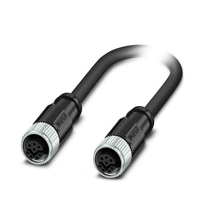 Phoenix Contact M12, 600 mm Ethernet Cable, Black Screened Polyurethane Sheath