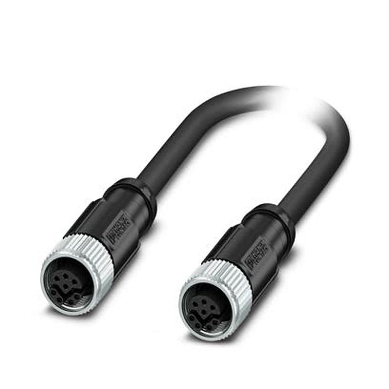 Phoenix Contact M12, 3 m Ethernet Cable, Black Screened Polyurethane Sheath