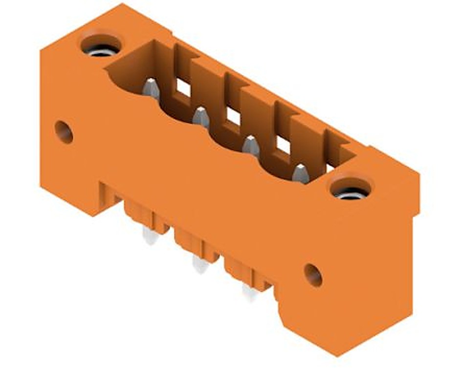 Weidmüller SL 5.08HC/04/180F 3.2SN OR BX Series Pluggable Terminal Block, 4-Contact, 5.08 mm Pitch, Through Hole, 1 Row