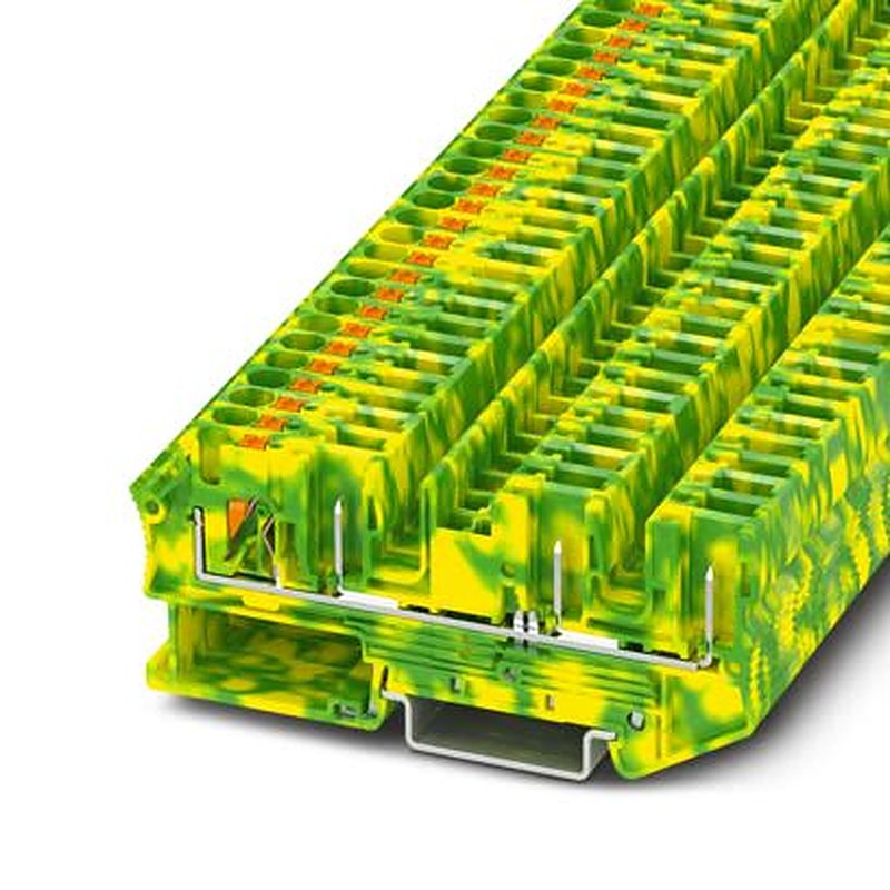 Phoenix Contact 1-Way PT 4-QUATTRO-PE Earth Terminal Block, 0.2mm², 6 mm², 10AWG, 24 AWG Wire, Push-in, Polyamide
