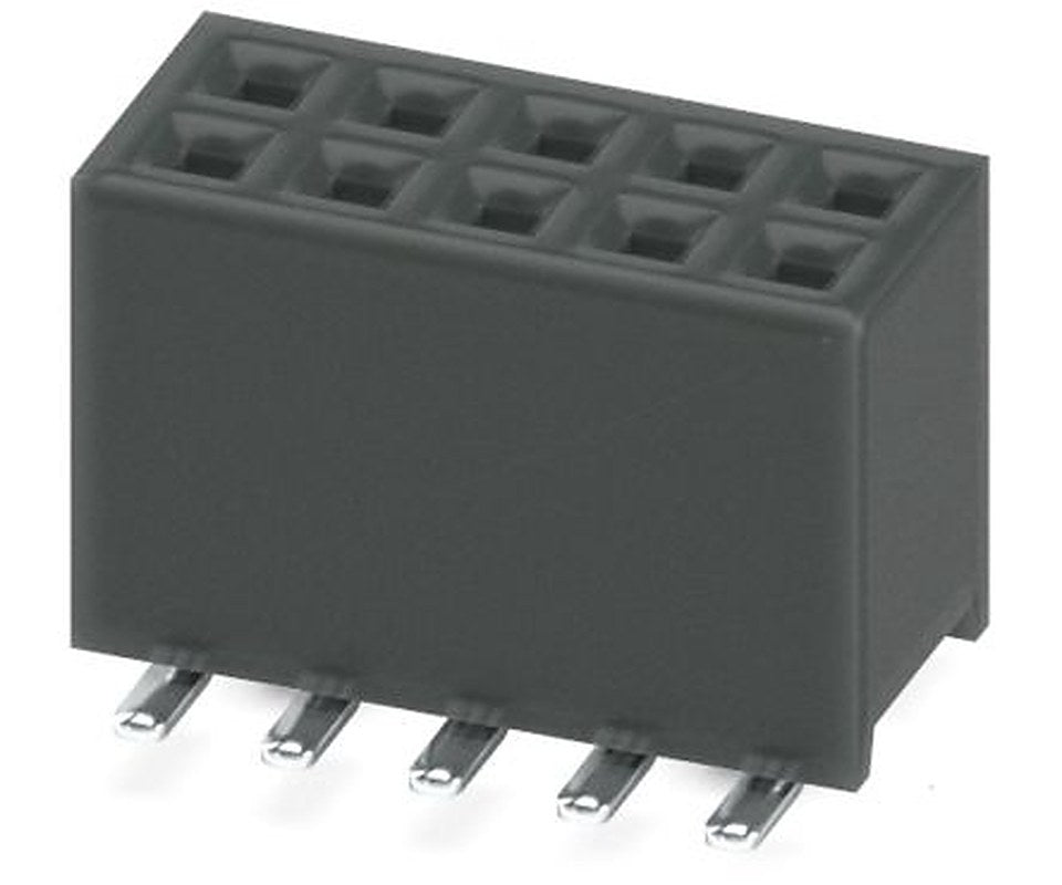 Phoenix Contact 27D/10-SV- 490-1-BR, FQ 1 Series Surface Socket Strip, 1-Contact, 2 Row, 1.27 mm Pitch Surface Mount