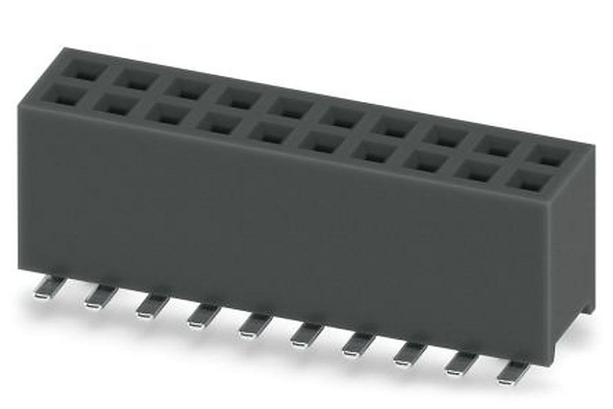 Phoenix Contact 27D/20-SV- 490-1-BR, FQ 1 Series Surface Socket Strip, 2 Row, 1.27 mm Pitch Surface Mount