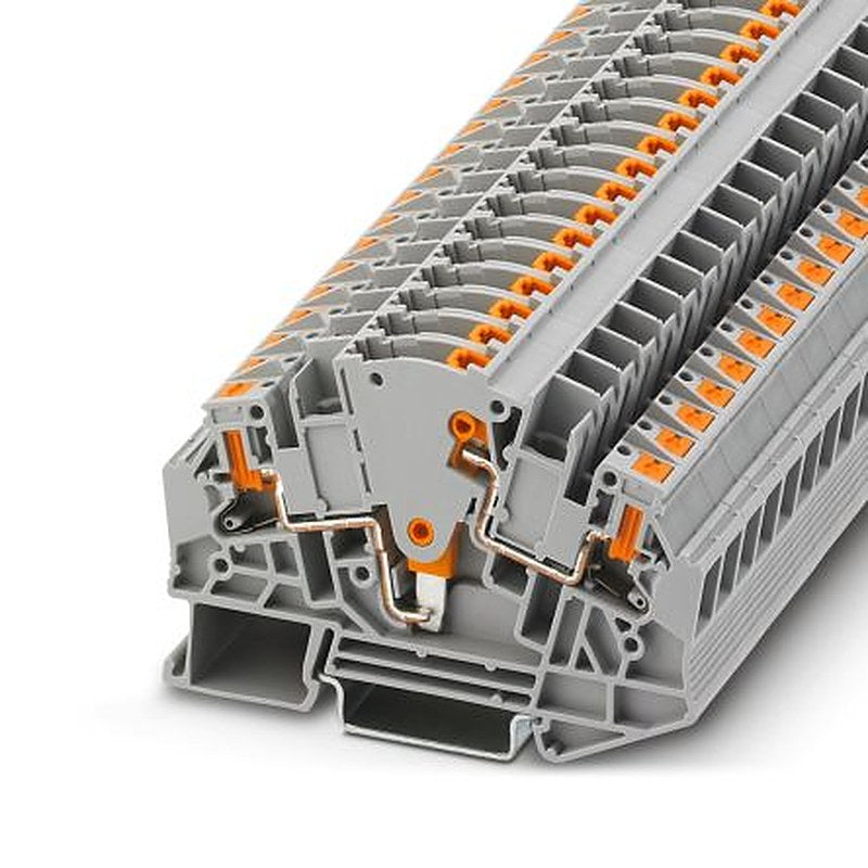 Phoenix Contact 1164788 PTVME Series Test Disconnect Terminal Block Grey, 0.5mm², 6 mm², 1-Level, Push-in