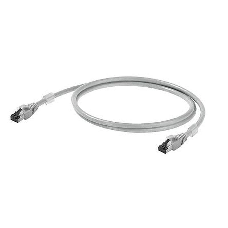 Weidmüller IE, 200 mm Cat6a Patch cable, Grey, Copper Braid Screened Low Smoke Zero Halogen Sheath