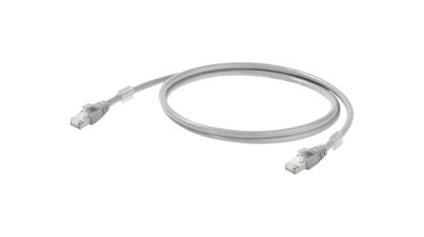 Weidmüller Cabinet Line, 3 m Cat6a Ethernet Cable, Grey Straight to Straight, S/FTP Low Smoke Zero Halogen Sheath
