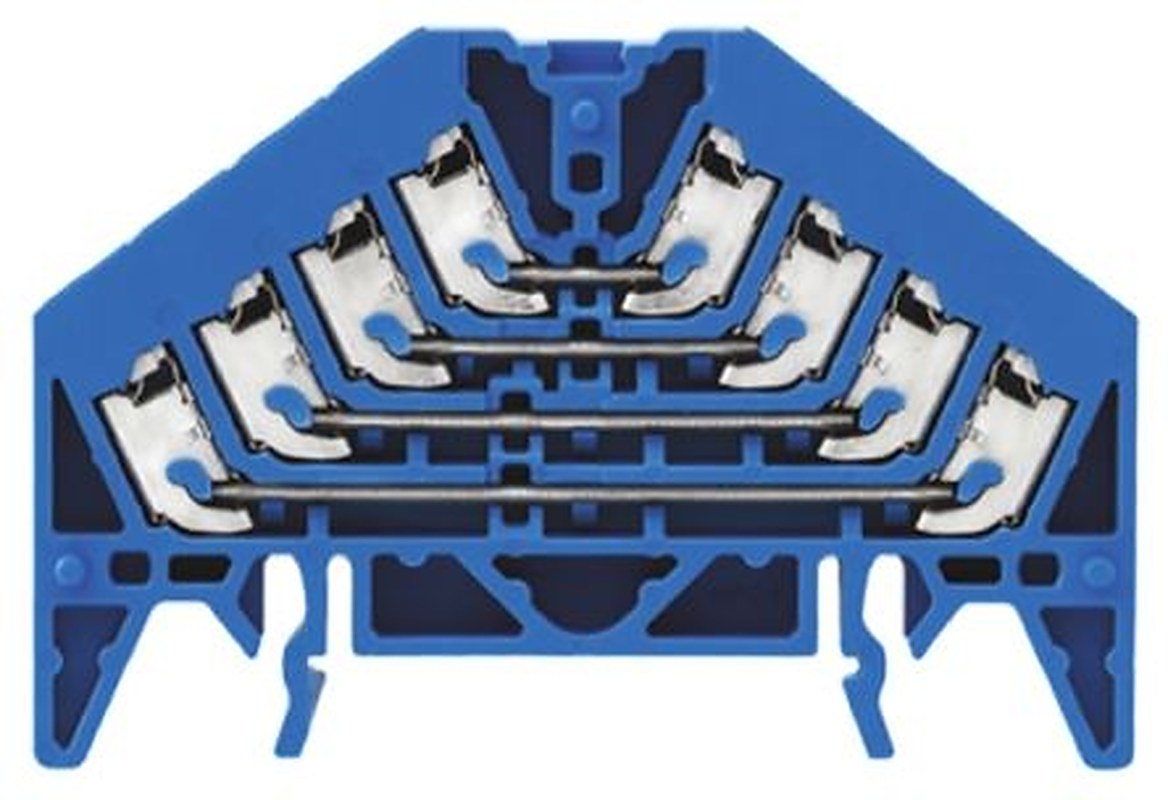 Weidmüller 1173930000 P Series DIN Rail Terminal Block Blue, 1.5mm², 4-Level, Push-in