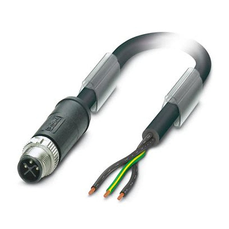 Phoenix Contact Male 3 way M12, Straight to Female 3 way Free Cable End Power Cable, 1 m