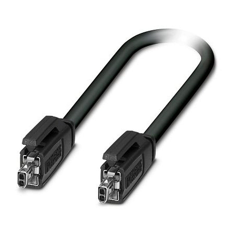 Phoenix Contact, 2 m Ethernet Cable, Black, 360° Shielded 2 Screened Polyvinyl Chloride Sheath