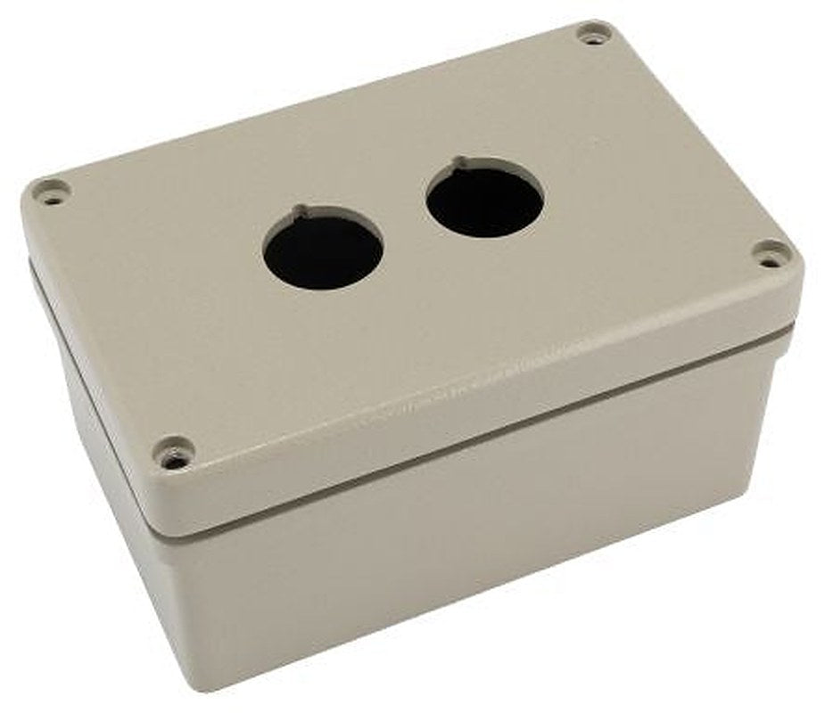 Eaton Pebble Grey Aluminium RMQ-Titan Push Button Enclosure - 2 Hole 22 mm Diameter